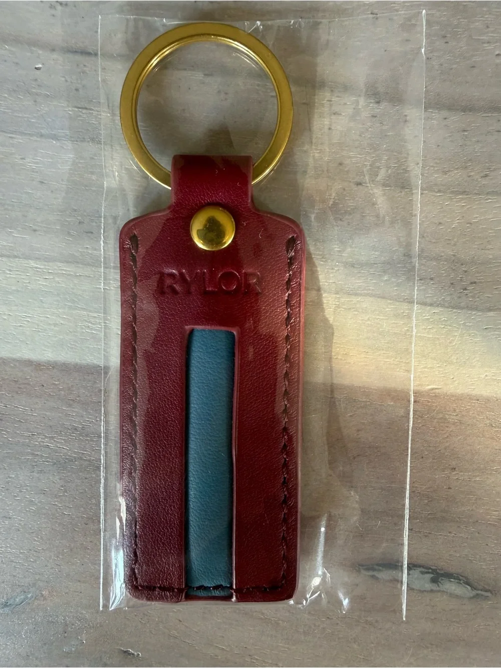 Red Leather Key & Card Holder Keychain